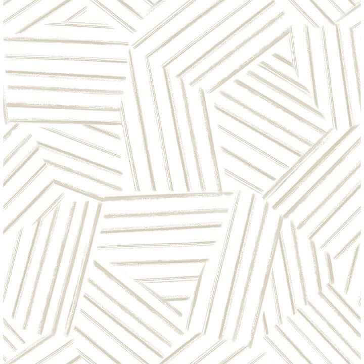 Helene Taupe Geometric Lines Wallpaper - York Wallcoverings - 4121-26901 - York Wallcoverings Wallpaper