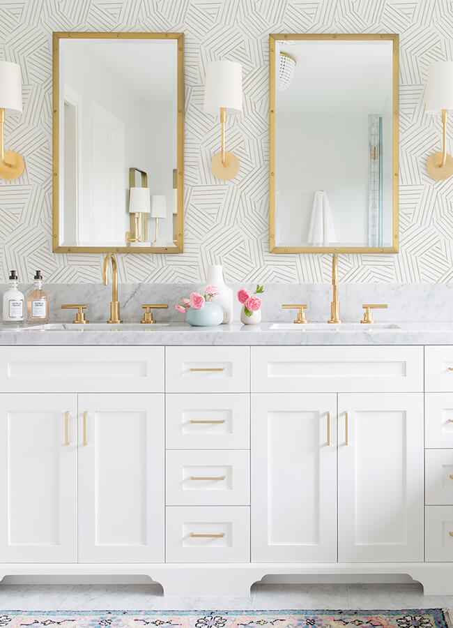 Helene Taupe Geometric Lines Wallpaper - York Wallcoverings - 4121-26901 - York Wallcoverings Wallpaper