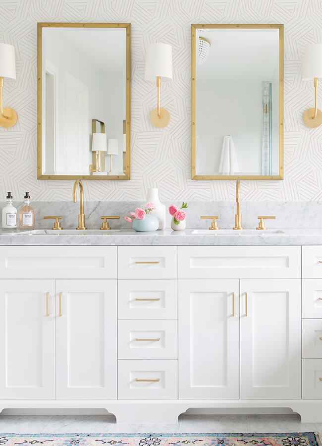 Helene Pink Geometric Lines Wallpaper - York Wallcoverings - 4121-26902 - York Wallcoverings Wallpaper