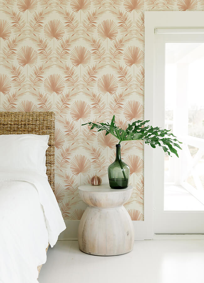 calla-rust-painted-palm-wallpaper-york-wallcoverings-4121-26914 - York Wallcoverings Papel pintado
