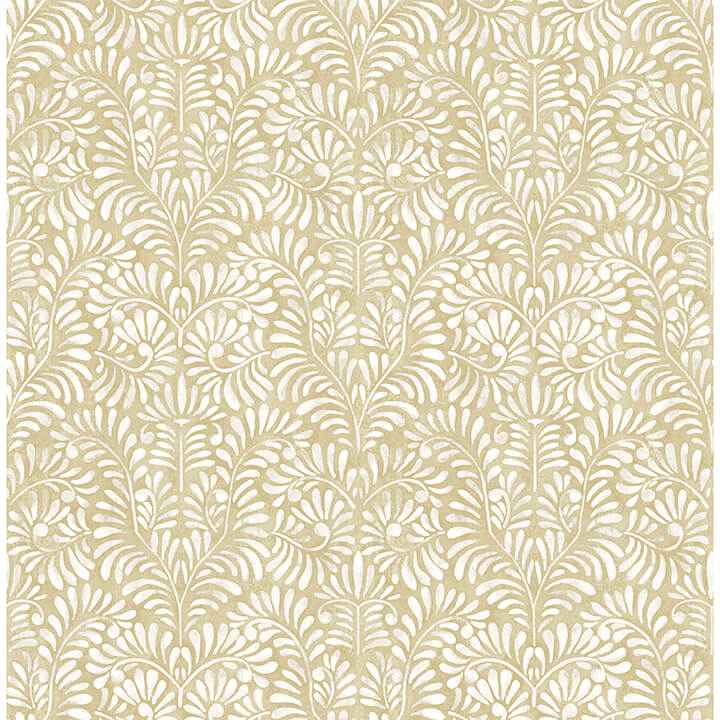 Elma Honey Fiddlehead Wallpaper - York Wallcoverings - 4121-26917 - York Wallcoverings Wallpaper