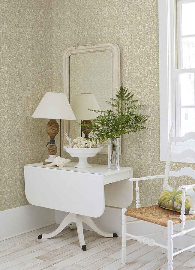 Elma Honey Fiddlehead Wallpaper - York Wallcoverings - 4121-26917 - York Wallcoverings Wallpaper