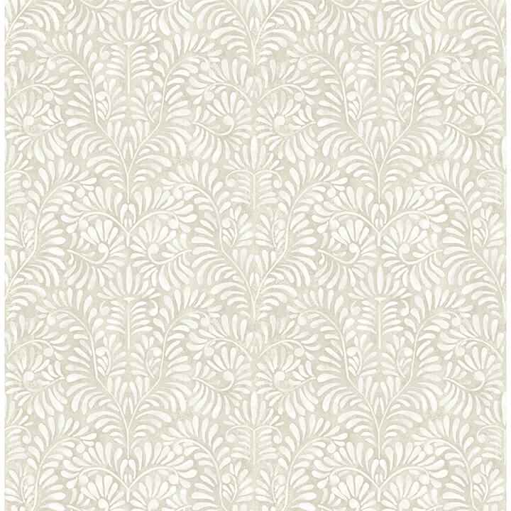 Elma Taupe Fiddlehead Wallpaper - York Wallcoverings - 4121-26920