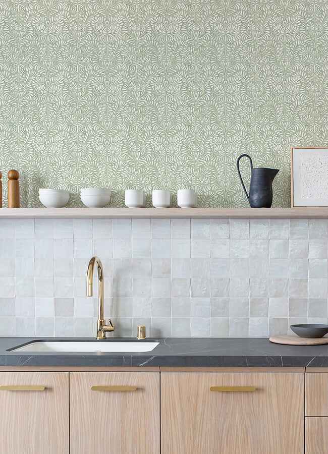 Elma Sage Fiddlehead Wallpaper - York Wallcoverings - 4121-26922 - York Wallcoverings Wallpaper