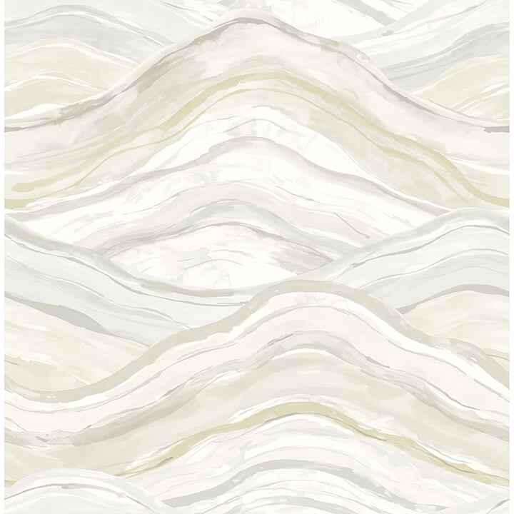Dorea Champagne Striated Waves Wallpaper - York Wallcoverings - 4121-26926