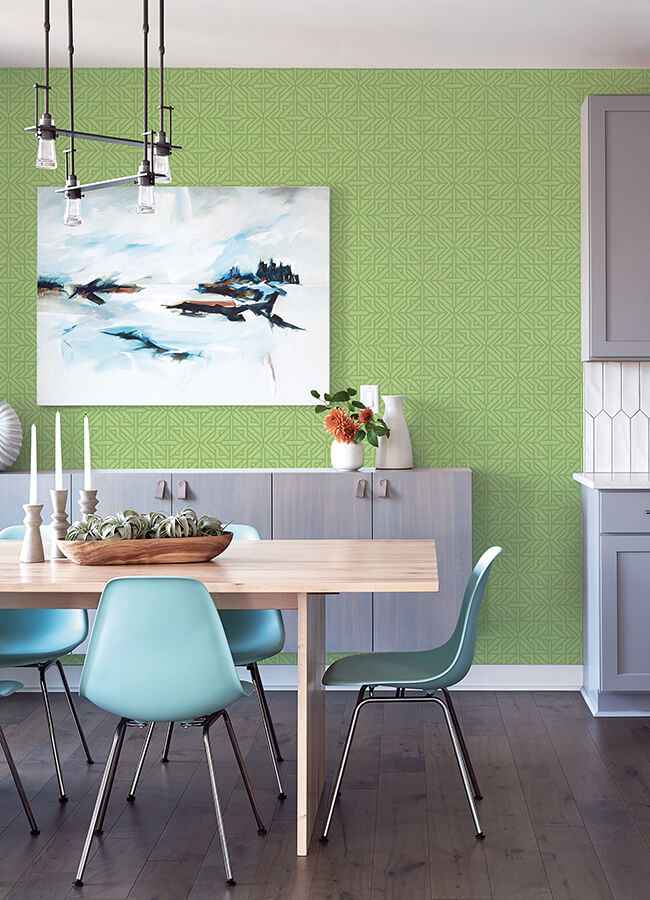 Hesper Green Geometric Wallpaper - York Wallcoverings - 4121-26927 - York Wallcoverings Wallpaper