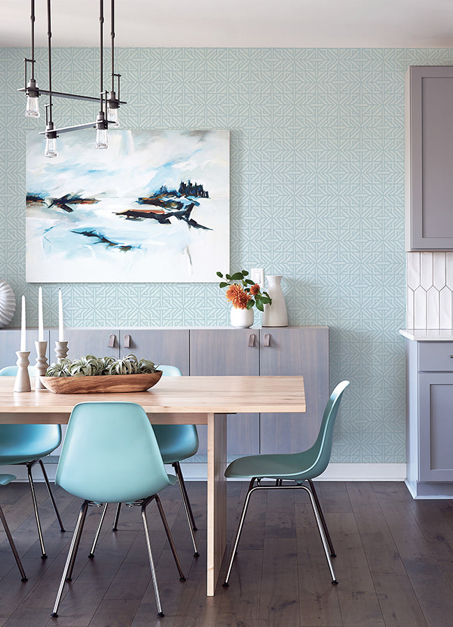 hesper-sky-blue-geometric-wallpaper-york-wallcoverings-4121-26932 - York Wallcoverings Papel pintado