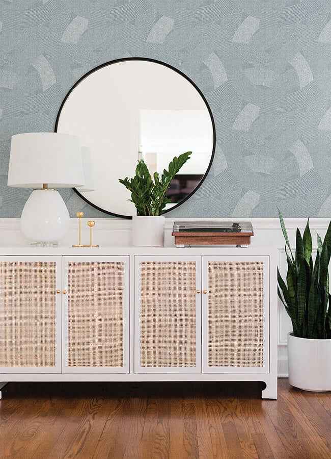 Tania Denim Woven Abstract Wallpaper - York Wallcoverings - 4121-26935 - York Wallcoverings Wallpaper