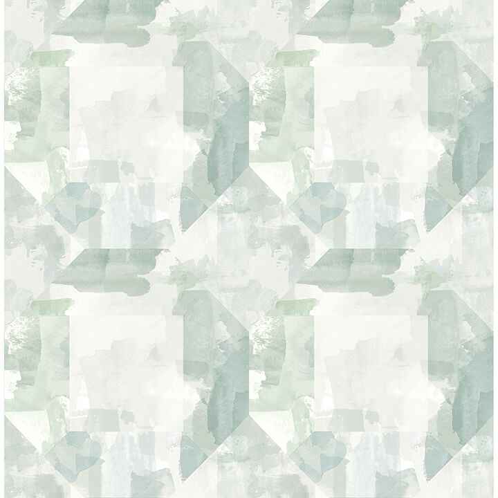 Perrin Sea Green Gem Geometric Wallpaper - York Wallcoverings - 4121-26947