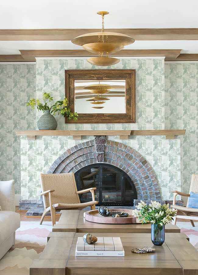 Perrin Sea Green Gem Geometric Wallpaper - York Wallcoverings - 4121-26947 - York Wallcoverings Wallpaper