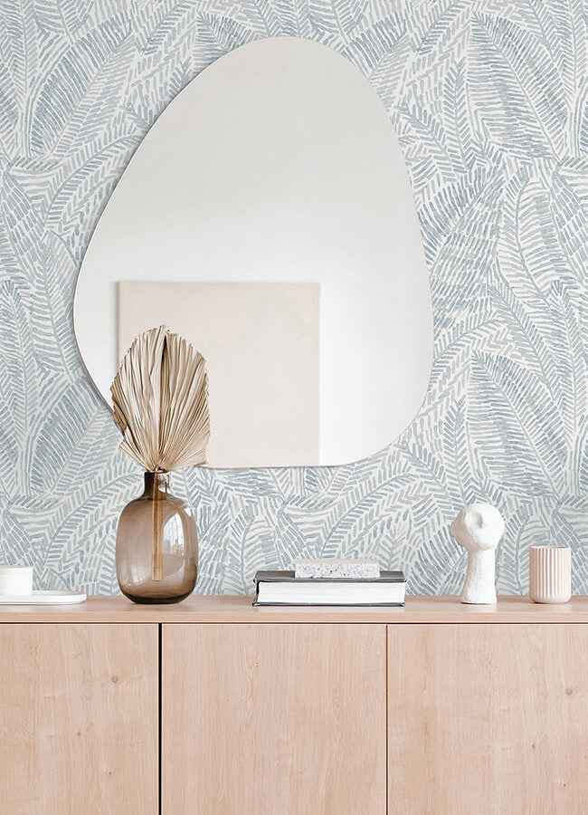 Fildia Light Blue Botanical Wallpaper - York Wallcoverings - 4121-26951 - York Wallcoverings Wallpaper