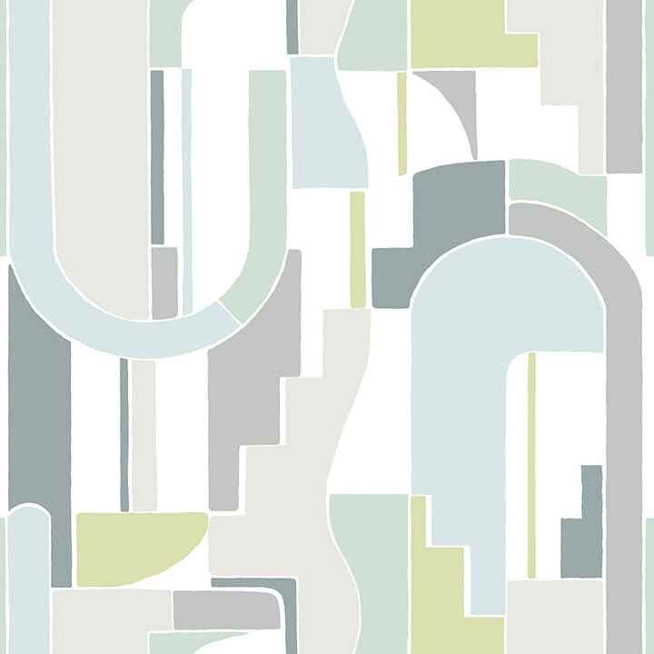Odele Sky Blue Geometric Archways Wallpaper - York Wallcoverings - 4121-72200 - York Wallcoverings Wallpaper