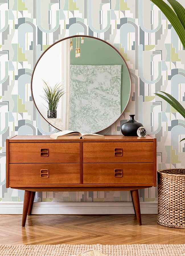Odele Sky Blue Geometric Archways Wallpaper - York Wallcoverings - 4121-72200 - York Wallcoverings Wallpaper