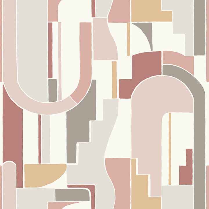 Odele Blush Geometric Archways Wallpaper - York Wallcoverings - 4121-72201 - York Wallcoverings Wallpaper