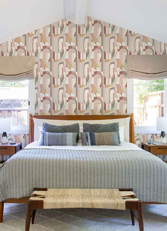 Odele Blush Geometric Archways Wallpaper - York Wallcoverings - 4121-72201 - York Wallcoverings Wallpaper