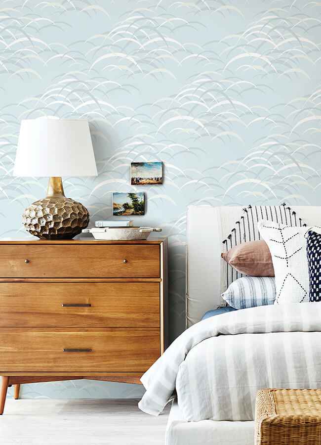 Kasia Sky Blue Abstract Wallpaper - York Wallcoverings - 4121-72210 - York Wallcoverings Wallpaper