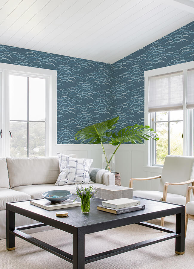 kasia-dark-blue-abstract-wallpaper-york-wallcoverings-4121-72212 - York Wallcoverings Papel pintado