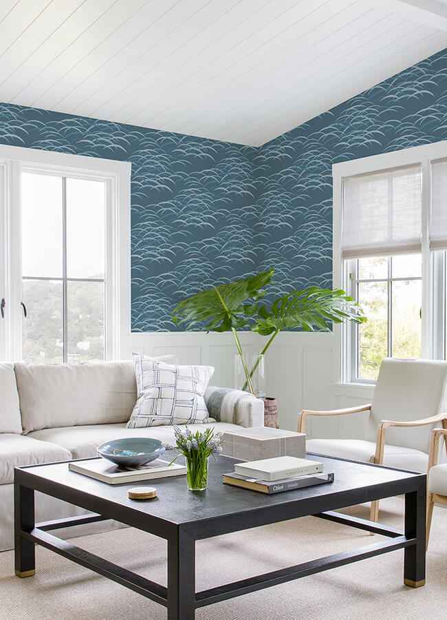 Kasia Dark Blue Abstract Wallpaper - York Wallcoverings - 4121-72212 - York Wallcoverings Wallpaper