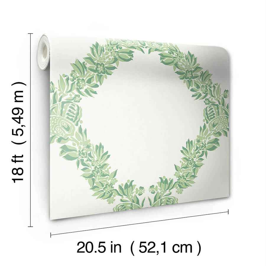 Jade Wreath Peel & Stick Wallpaper - York Wallcoverings - SCS6051 - York Wallcoverings Wallpaper