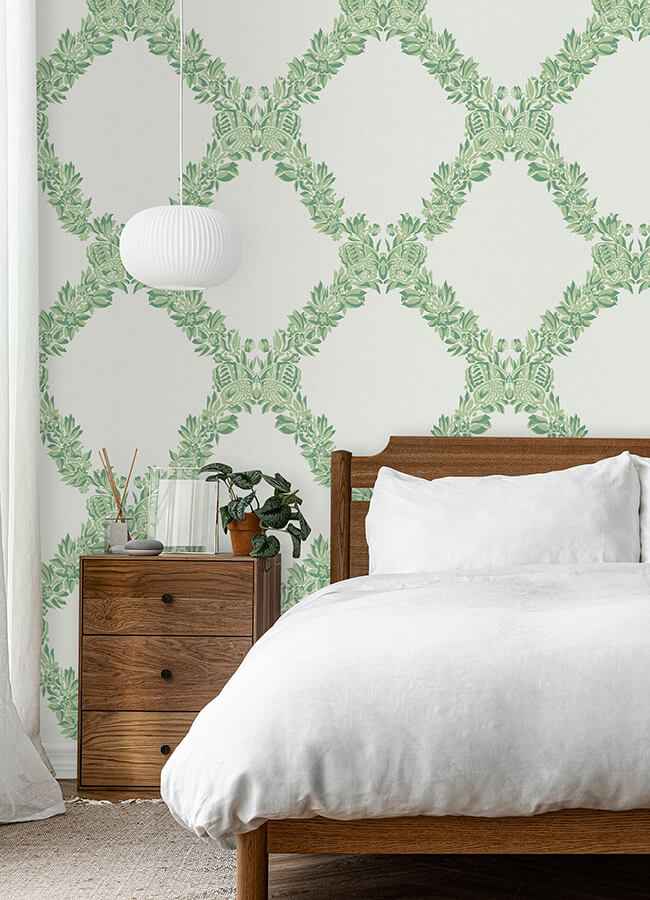 Jade Wreath Peel & Stick Wallpaper - York Wallcoverings - SCS6051 - York Wallcoverings Wallpaper