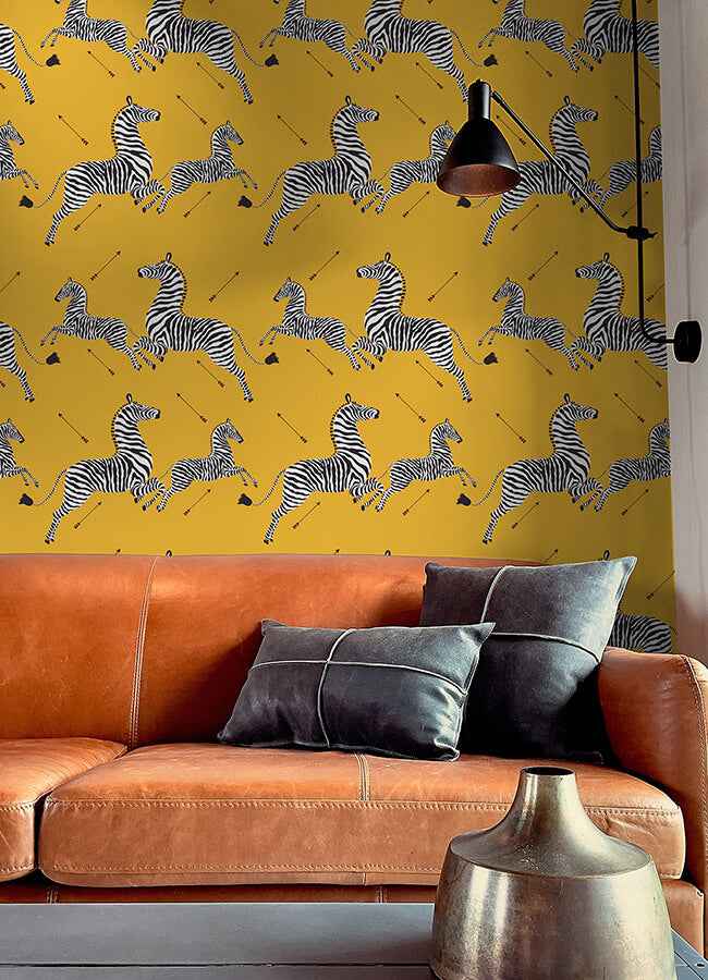 Sunbeam Zebra Safari Peel and Stick Wallpaper - York Wallcoverings - SCS6052 - York Wallcoverings Wallpaper