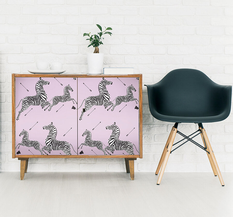 lilac-zebra-safari-peel-and-stick-wallpaper-york-wallcoverings-scs6054 - York Wallcoverings Wallpaper