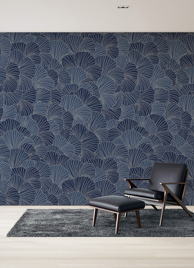 petals-royal-blue-wall-mural-york-wallcoverings-astm5049 - York Wallcoverings Wallpaper