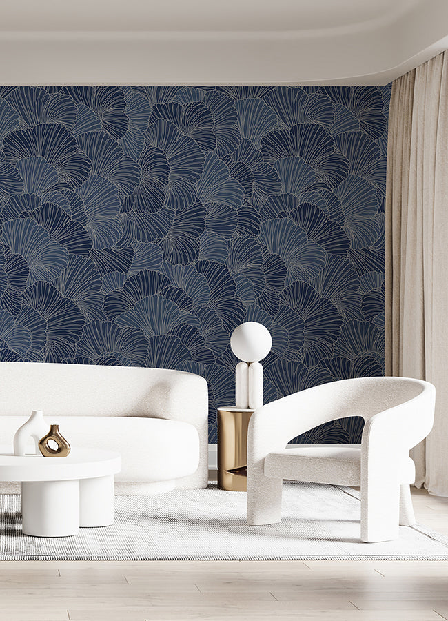petals-royal-blue-wall-mural-york-wallcoverings-astm5049 - York Wallcoverings Wallpaper