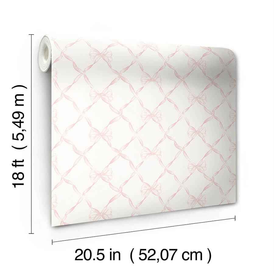 Pink Jam Baby Bow Peel and Stick Wallpaper - York Wallcoverings - LFS5012 - York Wallcoverings Wallpaper
