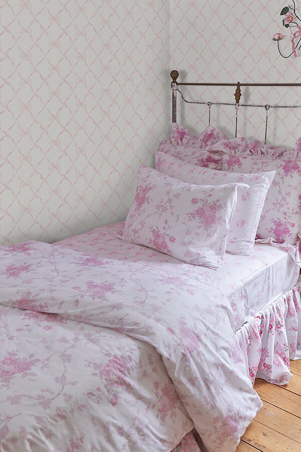 pink-jam-baby-bow-peel-and-stick-wallpaper-york-wallcoverings-lfs5012 - York Wallcoverings Wallpaper