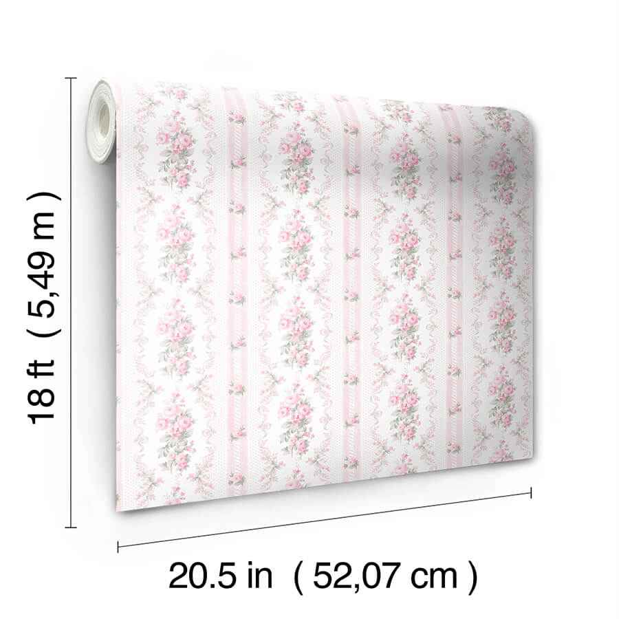 Pink Parfait Dreamy Days Peel and Stick Wallpaper - York Wallcoverings - LFS6111 - York Wallcoverings Wallpaper