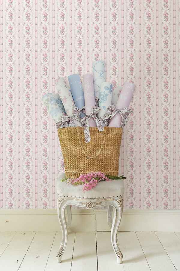 Pink Parfait Dreamy Days Peel and Stick Wallpaper - York Wallcoverings - LFS6111 - York Wallcoverings Wallpaper
