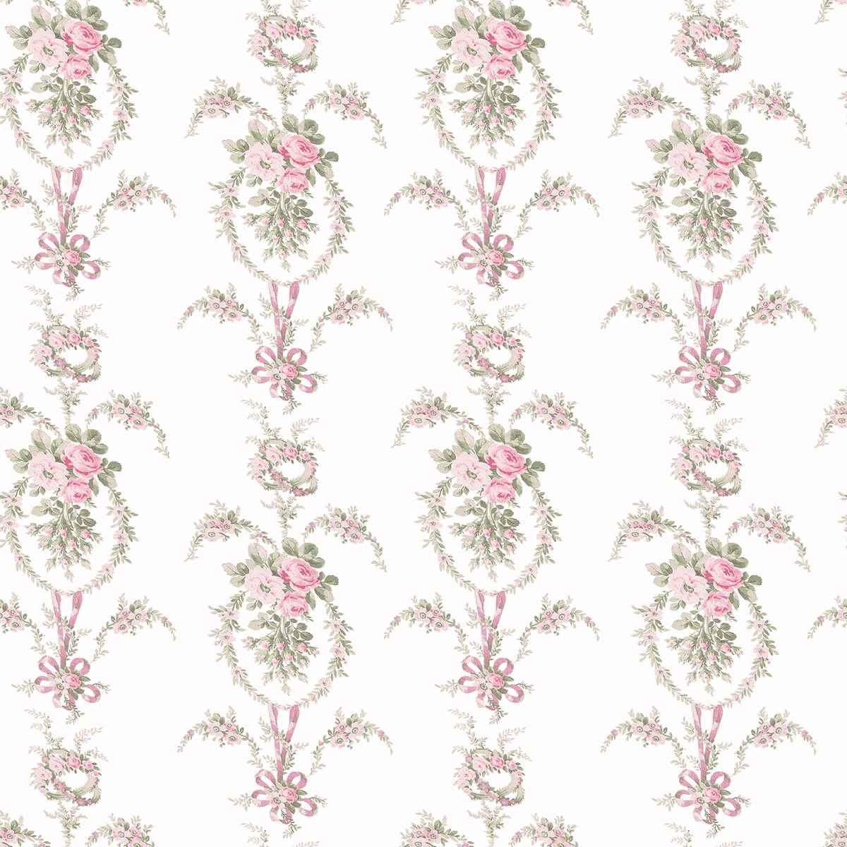 Rose Cheeks Party Pink Floral Cluster Wallpaper - York Wallcoverings - AST6088