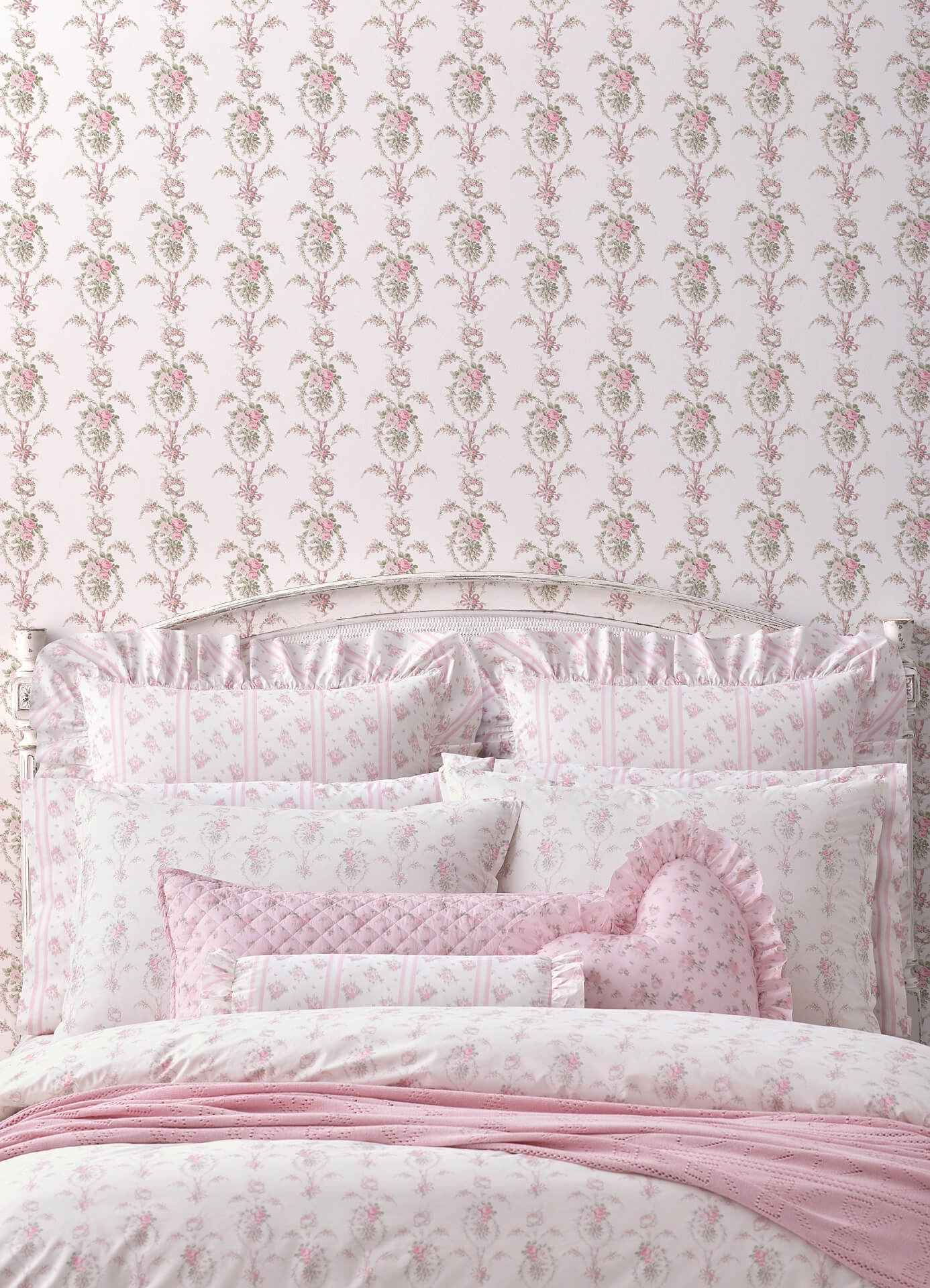 Rose Cheeks Party Pink Floral Cluster Wallpaper - York Wallcoverings - AST6088 - York Wallcoverings Wallpaper