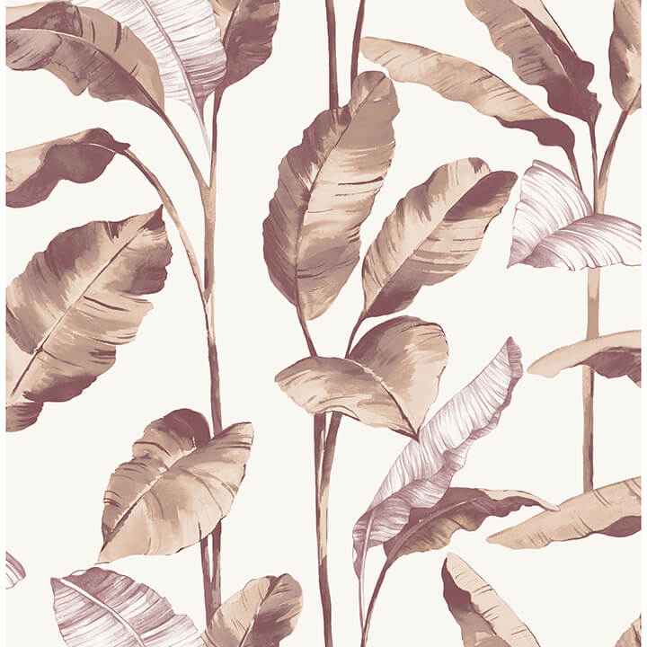 Mauve Banana Leaf Peel and Stick Wallpaper - York Wallcoverings - NUS4902 - York Wallcoverings Wallpaper