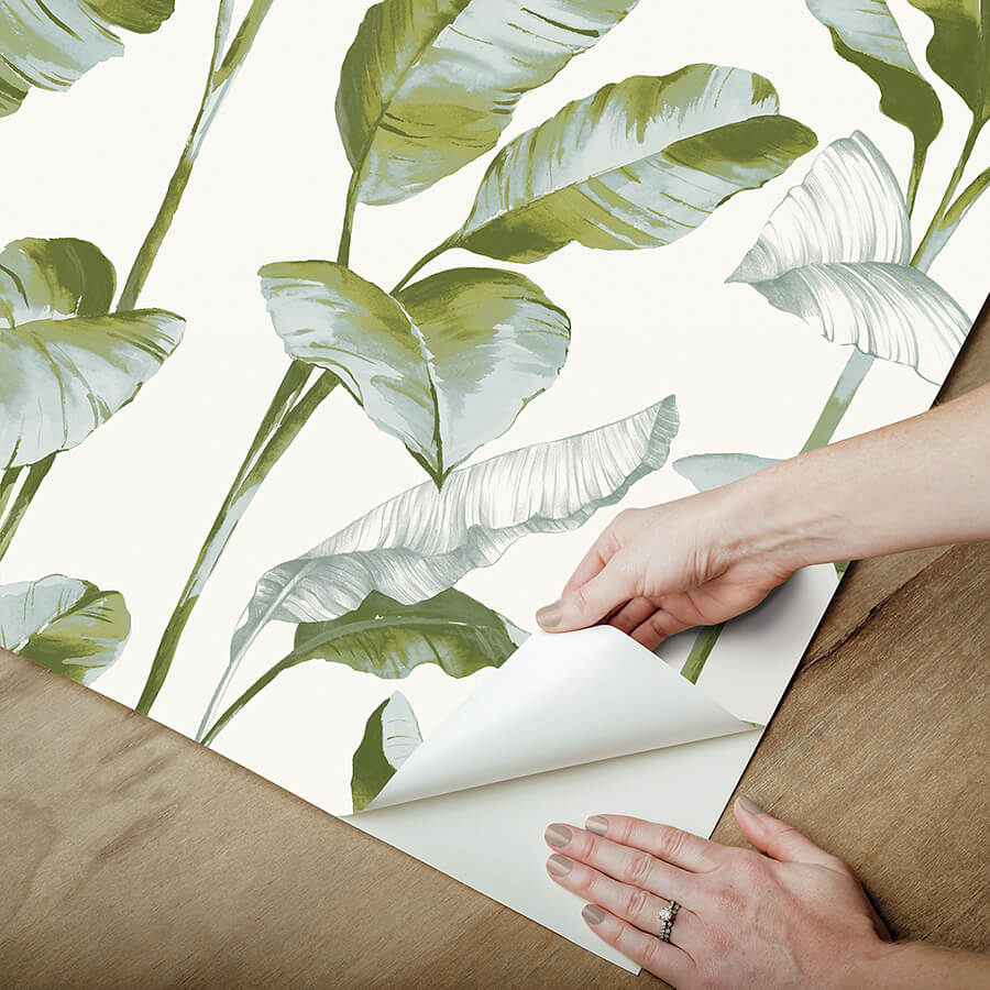green-banana-leaf-peel-and-stick-wallpaper-york-wallcoverings-nus4903 - York Wallcoverings Wallpaper