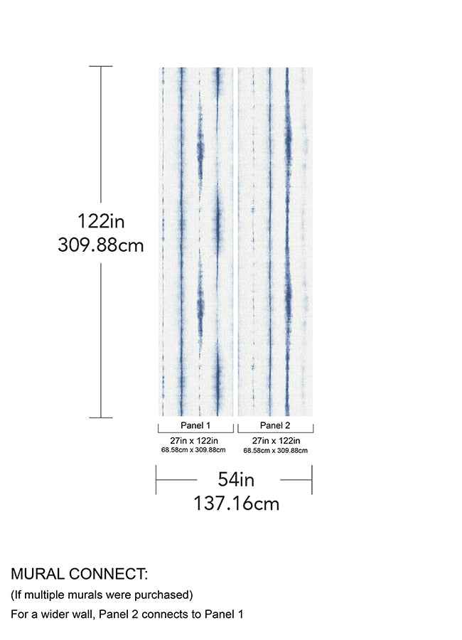 Hello Shibori Denim Blue Wall Mural - York Wallcoverings - ASTM5040 - York Wallcoverings Wallpaper