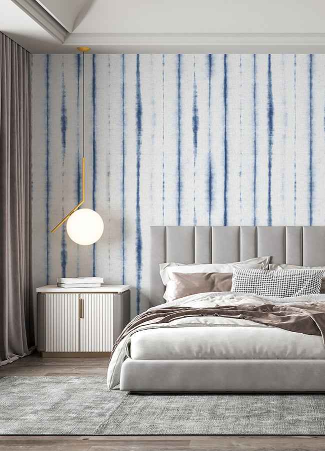 Hello Shibori Denim Blue Wall Mural - York Wallcoverings - ASTM5040 - York Wallcoverings Wallpaper