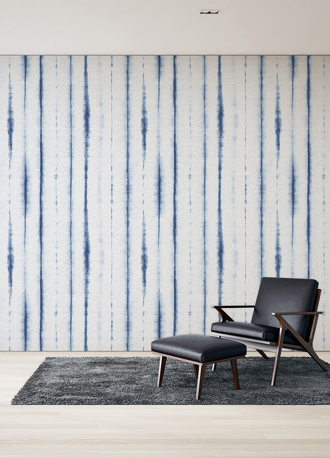 hello-shibori-denim-blue-wall-mural-york-wallcoverings-astm5040 - York Wallcoverings Wallpaper