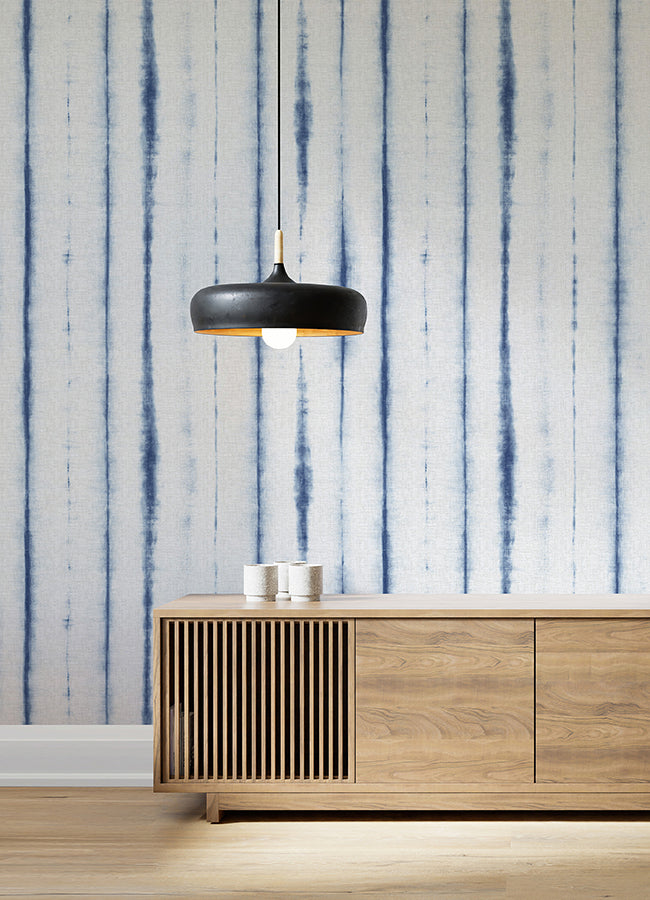 hello-shibori-denim-blue-wall-mural-york-wallcoverings-astm5040 - York Wallcoverings Wallpaper