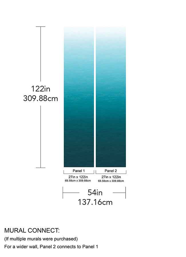 Caribbean Sea Teal Blue Ombre Wall Mura - York Wallcoverings - ASTM5043 - York Wallcoverings Wallpaper