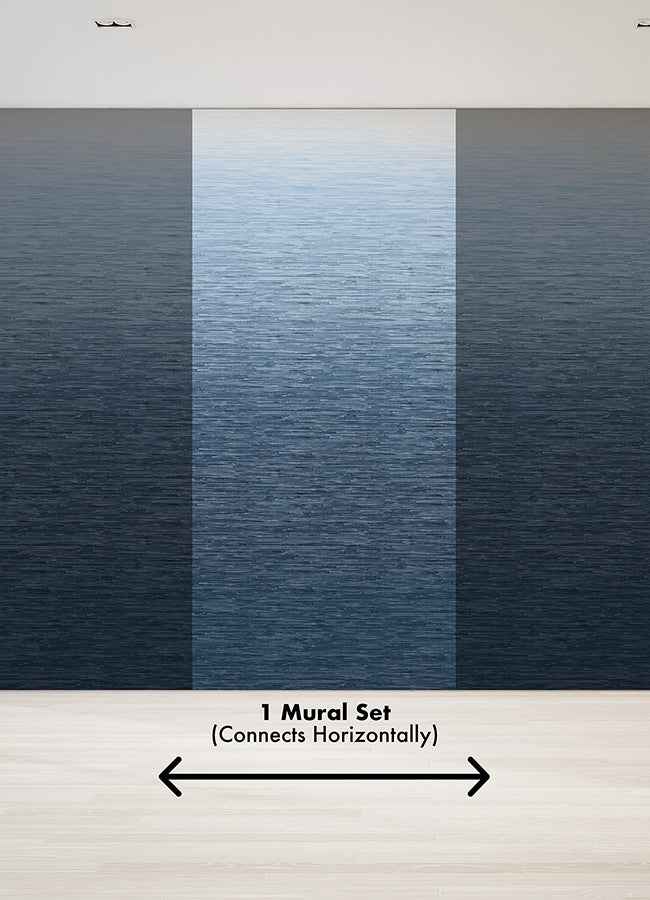Into the Deep Dark Blue Ombre Wall Mural - York Wallcoverings - ASTM5046 - York Wallcoverings Wallpaper