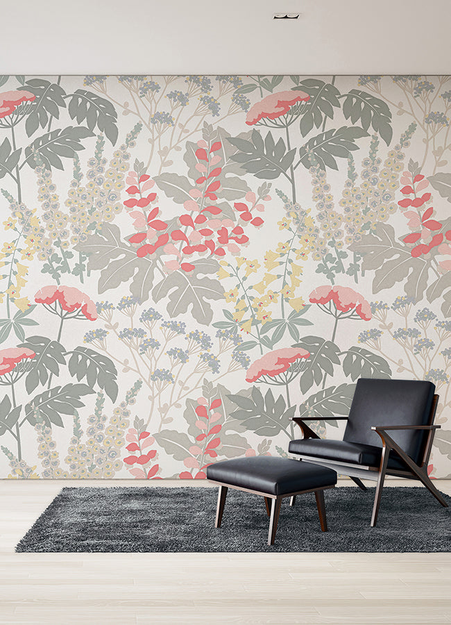 pink-paradise-pink-dove-grey-wall-mural-york-wallcoverings-astm5048 - York Wallcoverings Wallpaper