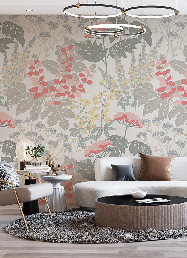 pink-paradise-pink-dove-grey-wall-mural-york-wallcoverings-astm5048 - York Wallcoverings Wallpaper
