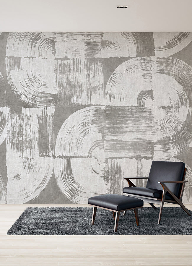brushstrokes-dove-grey-wall-mural-york-wallcoverings-astm5051 - York Wallcoverings Wallpaper