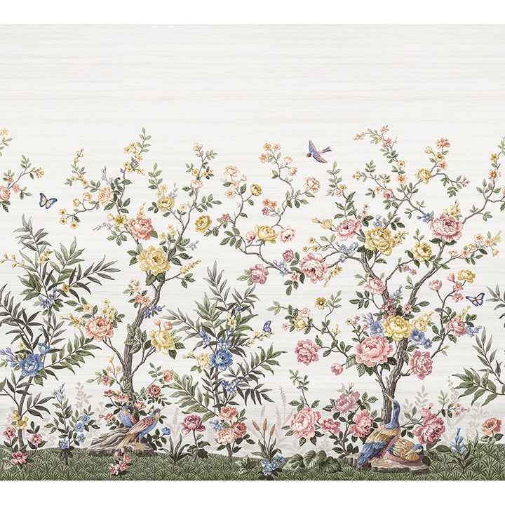 Spring Chinoiserie Soft White Wall Mural - York Wallcoverings - ASTM5055 - York Wallcoverings Wallpaper