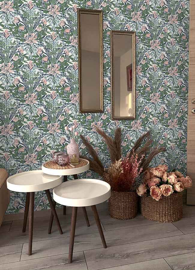 Soft Multi Moody June Blooms Peel and Stick Wallpaper - York Wallcoverings - BDS6078 - York Wallcoverings Wallpaper