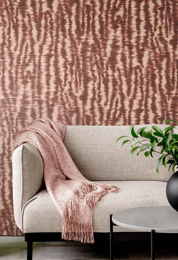 Hartmann Burgundy Stripe Texture Wallpaper - York Wallcoverings - PK333444 - York Wallcoverings Wallpaper