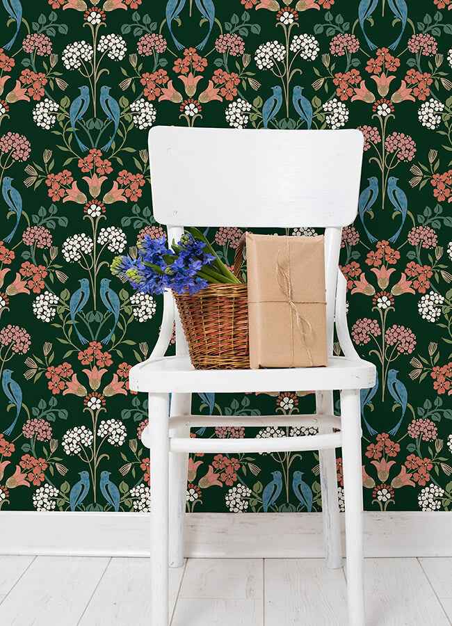 Green Multi Meadow Song Peel and Stick Wallpaper - York Wallcoverings - NUS6093 - York Wallcoverings Wallpaper