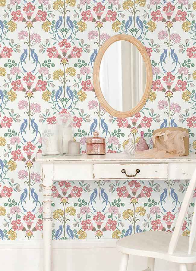 Pink Meadow Song Peel & Stick Wallpaper - York Wallcoverings - NUS6094 - York Wallcoverings Wallpaper